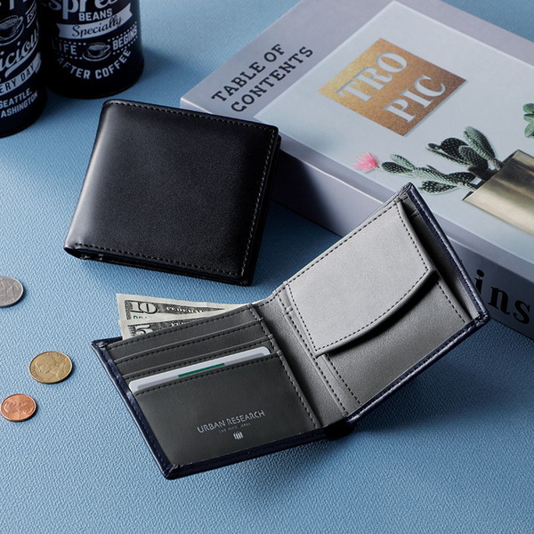 アーバンリサーチ メンズ二つ折り財布 ブラック UR-W0002BK | 激安の