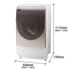 SHARP ES-V11B-NR アッシュゴールド [ドラム式洗濯乾燥機(洗濯11.0kg