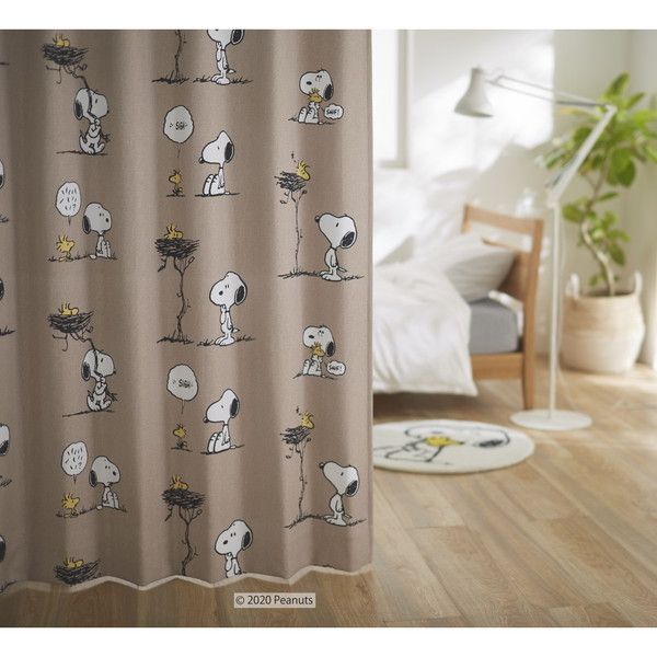 �X�~�m�G P1022 �J�[�e�� �x�[�W�� 100×135cm PEANUTS �X�k�[�s�[ �t�����Y�l�X�g P1022 1����