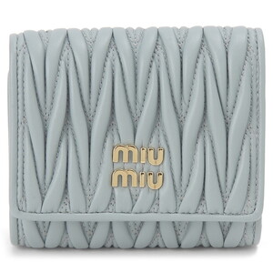 MIU MIU ミュウミュウ 三つ折り財布 ペールグリーン 5MH033 AFPP F0035
