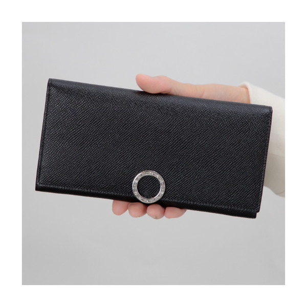 新品未使用品　箱付き　BVLGARI ブルガリ　長財布　二つ折り　ブラウン　希少 名入れ】 ブルガリ 財布 メンズ 長財布 ブランド 二つ折り レザー 本革