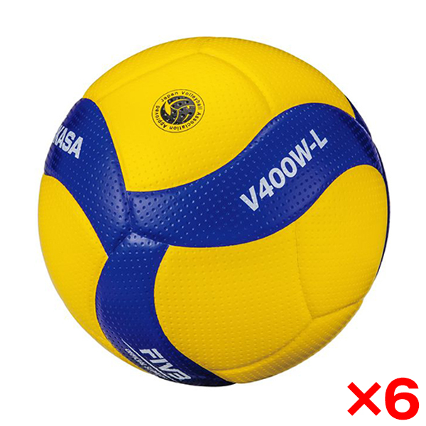 MIKASA 【6個セット・ネーム加工】 ミカサ バレーボール 4号 検定球 軽量 V400W-L