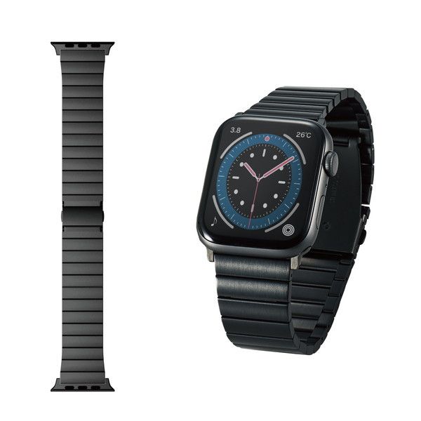 ELECOM AW-44BDSS1BK [AbvEHb` Apple Watch oh SE 6 5 4 (44mm) SE 3 2 1 (42mm) XeX ubN]
