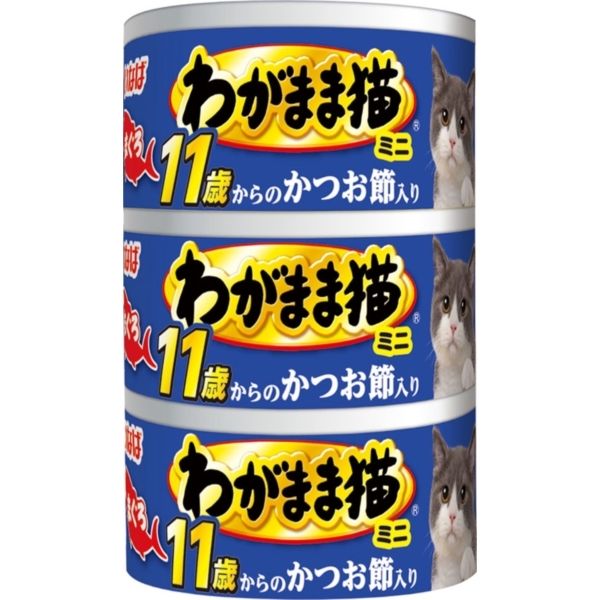 いなばペットフード わがまま猫 11歳からのかつお節入り まぐろ 60g×3