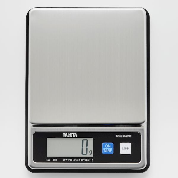 家電祭 TANITA タニタ デジタルスケール KW-1458 ステンレス まるごと洗浄可能 防塵防水性能 はかり 【 動作確認済 】