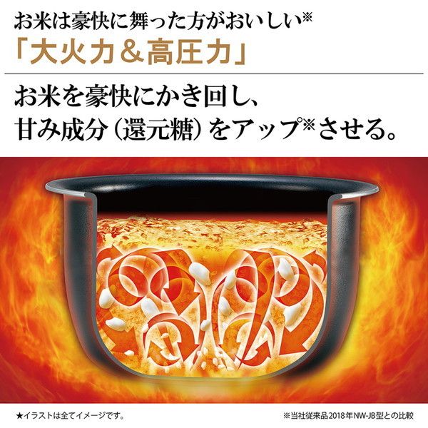象印 圧力IH炊飯器(5.5合炊き) ブラウン ZOJIRUSHI 極め炊き NW-JC10-TA - 5