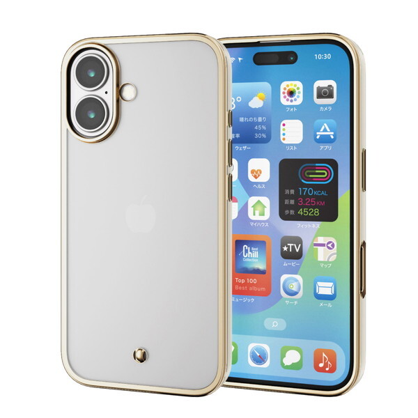 ELECOM PM-A24AUCTMLGB �O���[�W�� &me [iPhone16 �\�t�g�P�[�X]
