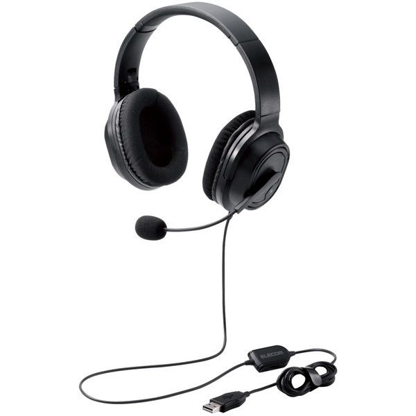 ELECOM HS-HP30UBK I[o[wbh  USB 40mmhCo ubN