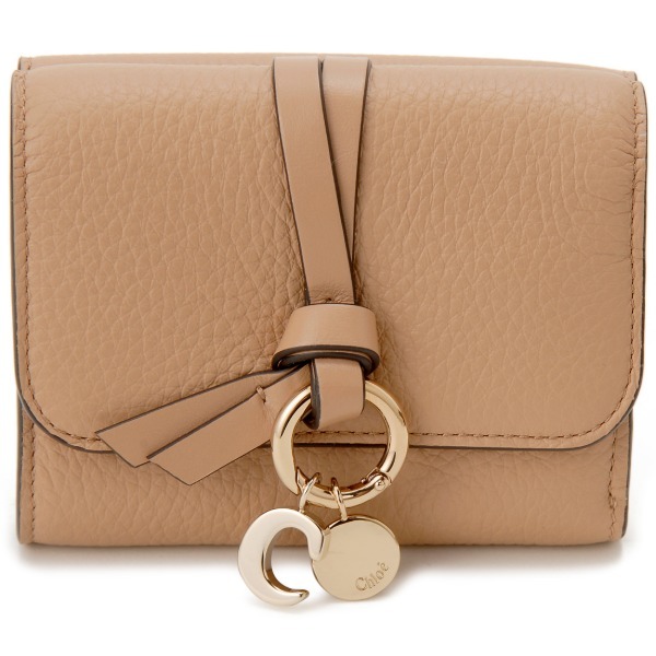Chloe �N���G �O�܂���z �u���E�� CHC21WP945 F57 26X ALPHABET SMALL TRI FOLD WALLET LIGHT TAN �y���s�A���i�z