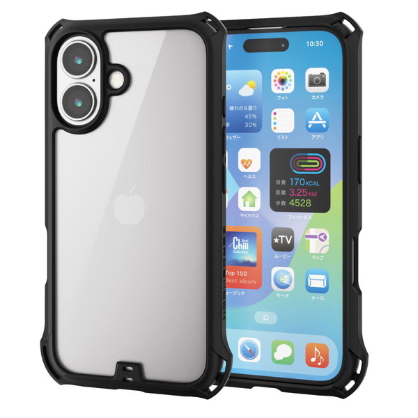 ELECOM PM-A24AZEROFCBK [iPhone16 ZEROSHOCK P[X]