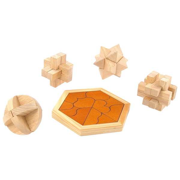 Amazon | cocoriko 木製 金属製 パズル 6点セット 立体パズル 3D