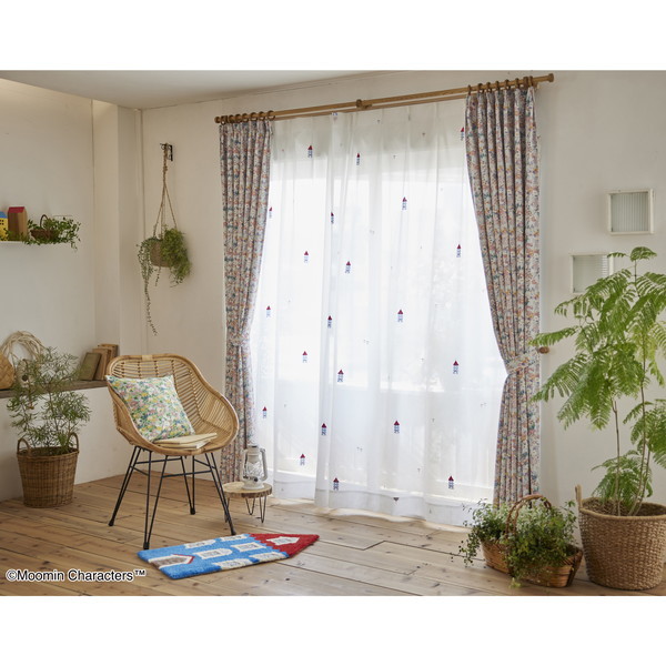 �X�~�m�G ���[�~�� ���[�X�J�[�e�� ���[�~���n�E�X �{�C�� 100×198cm �z���C�g