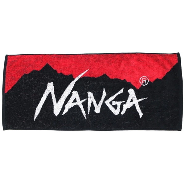 NANGA iK StFCX^I bh×ubN NANGA LOGO FACE TOWEL FREE RED×BLK NA2254-3F519 N1FTG5N3