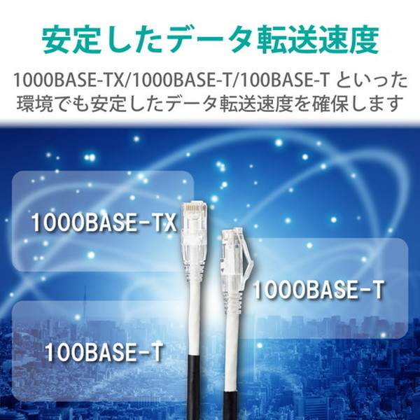 ELECOM LD-GPAOS/BK20 ブラック [LANケーブル (CAT6A 20m 屋外用 PoE++