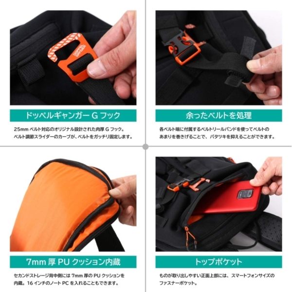 DOPPELGANGER DBT608-BK モトバックパック メットイン ブラック | 激安
