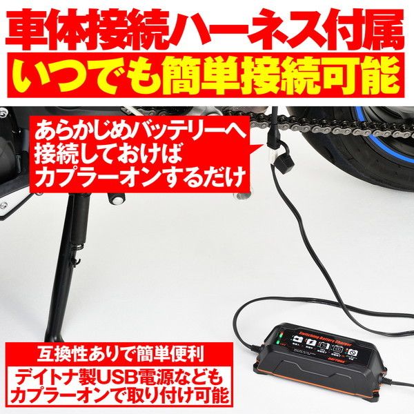 デイトナ D95027 スイッチングバッテリーチャージャー12V(回復微弱充電