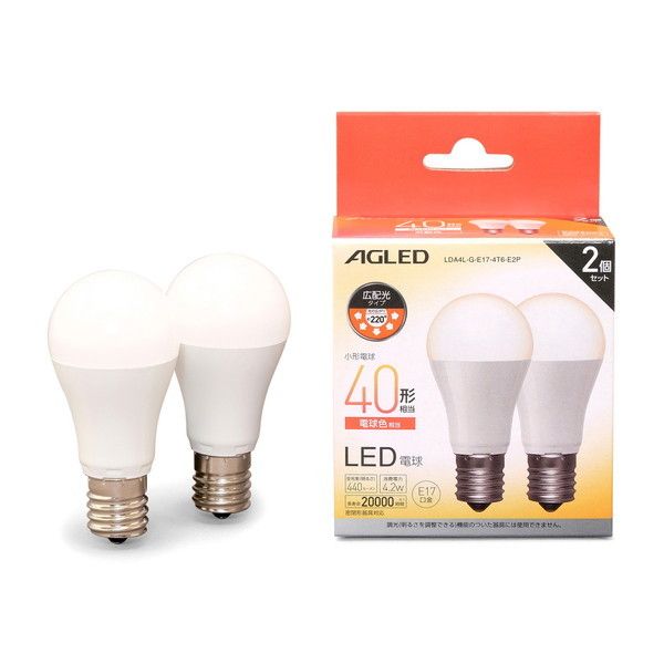 アイリスオーヤマ LDA4L-G-E17-4T6-E2P [LED電球 E17 広配光 40形相当