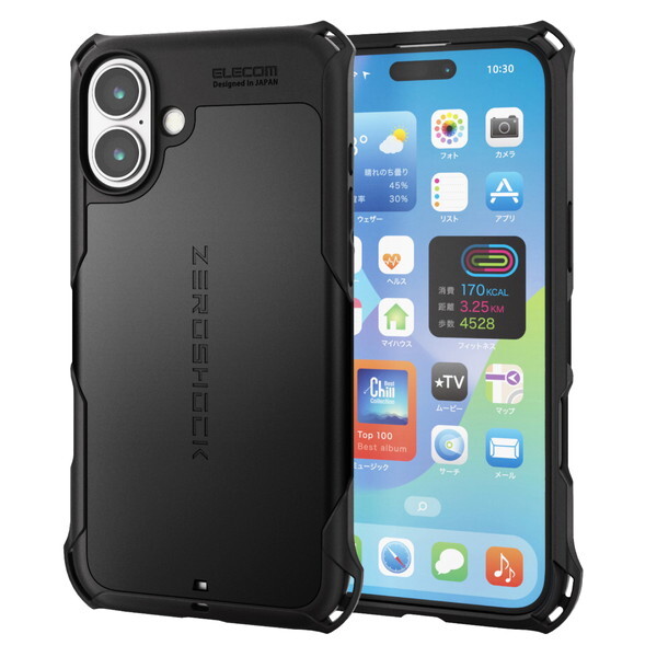 ELECOM PM-A24BZEROBK [iPhone16 Plus ZEROSHOCK P[X]