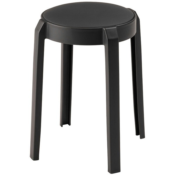 【安井家具】RUBY STOOL 木製スツール 黒 合成皮革　2ケセット スツールE60 / ブラックリノリウム 組立て無料Artek（アルテック