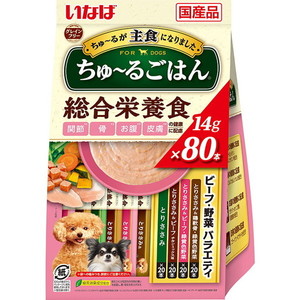 いなばペットフード いなば ちゅ～るごはん 80本 ビーフ・野菜バラエティ
