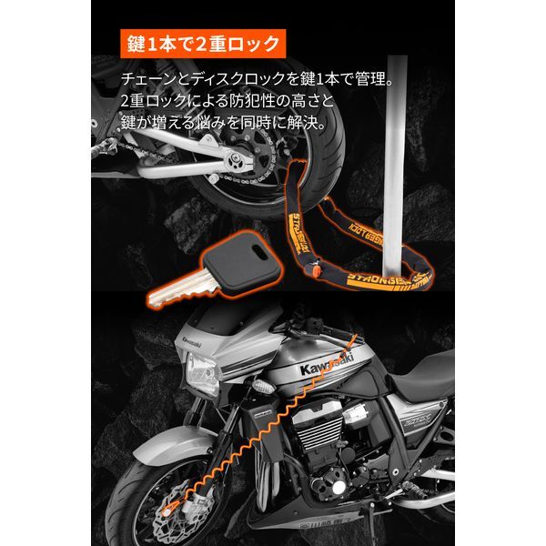 デイトナ(Daytona) バイク用 チェーンロック + ディスクロック 鍵1本で デイトナ(Daytona) バイク用 チェーンロック + ディスクロック 鍵1本で