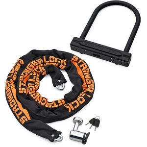 デイトナ(Daytona) バイク用 チェーンロック + U字ロック 鍵1本で2つのロック管理 φ8チェーン2.0m ストロンガーロックセット 48486