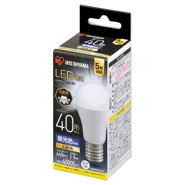 アイリスオーヤマ LDA4D-G-E17-4T6 [LED電球 E17 広配光 40形相当 昼光色] 激安の新品・型落ち・アウトレット 家電 通販  XPRICE エクスプライス (旧 PREMOA プレモア)