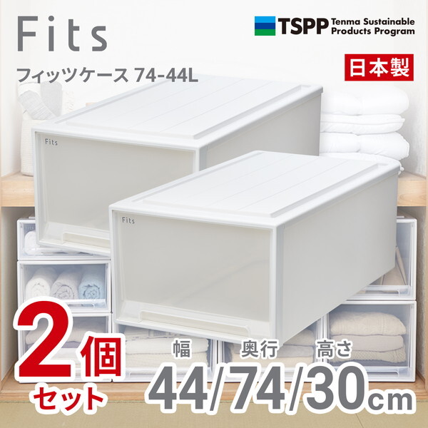 天馬(Tenma) フィッツケース 74-44L (箱仕様2個組) ホワイトクリア
