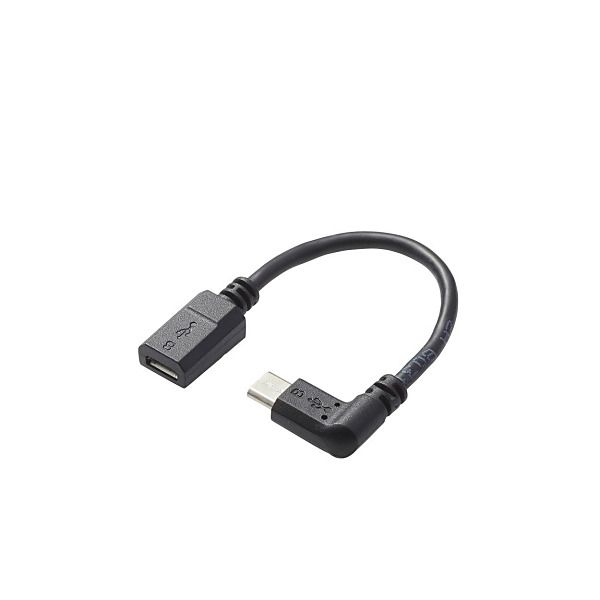 ELECOM TB-MBFMBR01BK [micro-USB L���ϊ��P�[�u��(0.1m/�E���ڑ��^�C�v)]