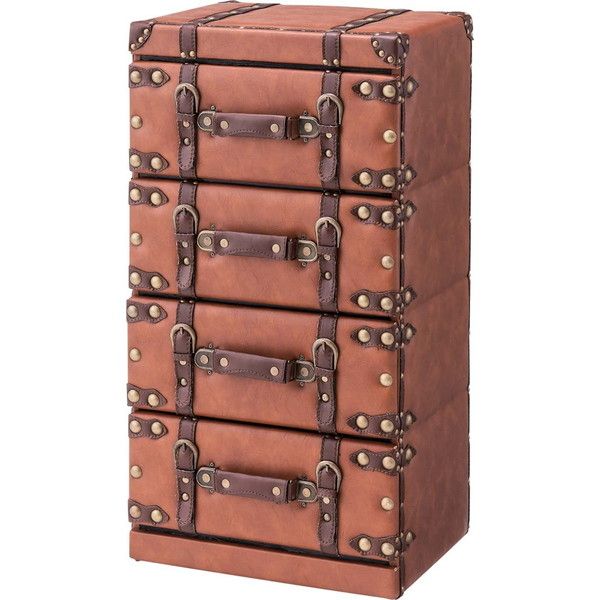 トランク型チェスト 5段 ブラウン 楽天市場】トランク型 チェスト [ 5段 ] 引出し収納 タンス 洋服