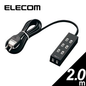 エレコム　EU RoHs指令準拠 二重構造工事用タップ 5m 3ピン 8個口 グレー T-WRM3850LG/RS