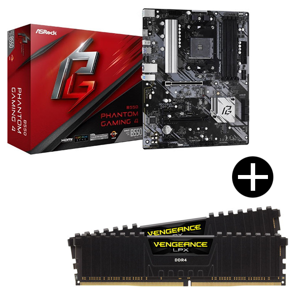 ASRock B550 Phantom Gaming 4 ATXマザーボード + Corsair CMK32GX4M2E3200C16 Black  VENGEANCE LPXシリーズ デスクトップ用メモリ 32GB(16GBx2) セット | 激安の新品・型落ち・アウトレット 家電 通販 ...