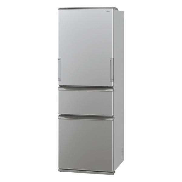 SHARPシルバー冷蔵庫 SHARP SJ-X372P-S カームマットシルバー [冷蔵庫 (374L・左右フリー