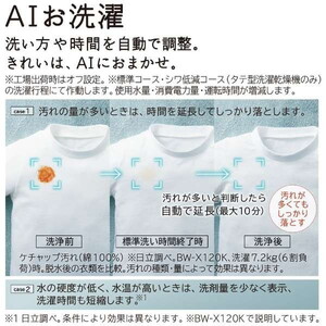 日立 BW-X120K(W) ホワイト ビートウォッシュ [全自動洗濯機 (12.0kg