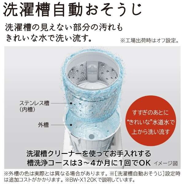 日立 BW-X120K(W) ホワイト ビートウォッシュ [全自動洗濯機 (12.0kg