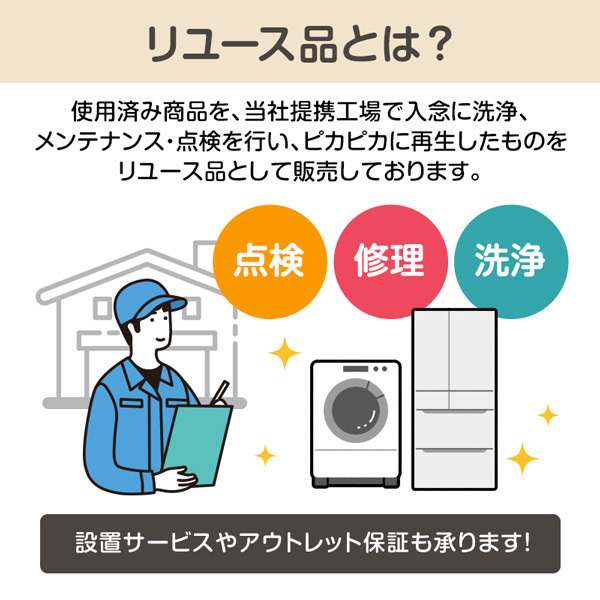 【リユース】東芝 AW-7G8 グランホワイト [全自動洗濯機 (7.0kg)] [2019～2020年製]