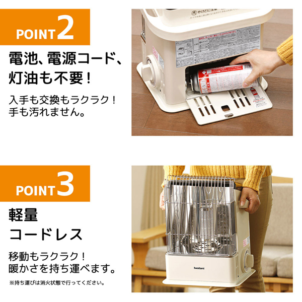 イワタニ CB-STV-DKD-W ウォームホワイト デカ暖 [カセットガス