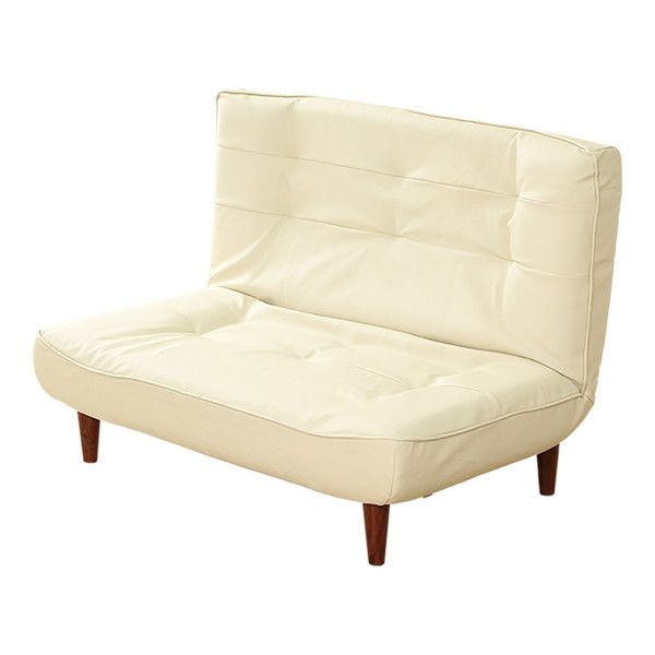 ホームテイスト SH-07-CMY2P 2人掛ハイバックソファ(PVCレザー) Comfy-コンフィ- アイボリー