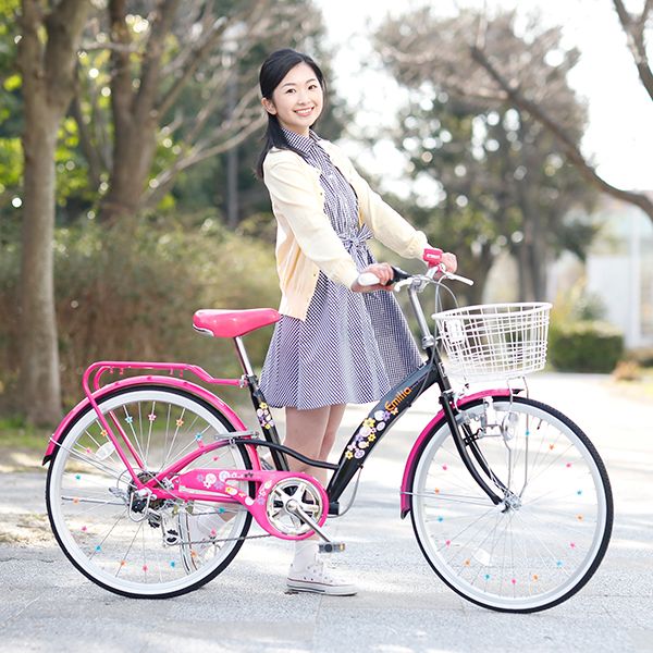 21Technology EM226 ブラック/ピンク [子供用自転車（22インチ