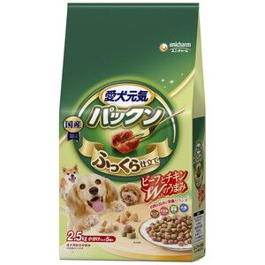 ユニチャーム 愛犬元気 パックン 全成長段階用 ビーフ・ささみ・緑黄色