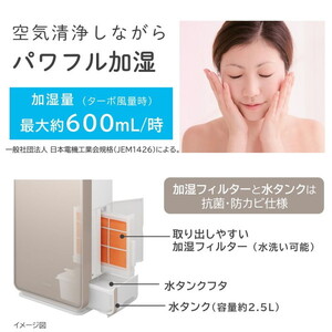 日立 EP-TG60 N シャンパン [加湿空気清浄機 (空清30畳/加湿10畳まで