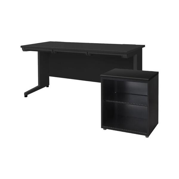 �y�@�l����z Netforce LHD-147-CBK-W-BK �V�u���b�N×�{�̃u���b�N [�f�X�N �T�C�h�L���r�l�b�g�Z�b�g ���� ��1400mm]