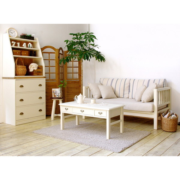 関家具 139838 CT セージ WH T ホワイト nora [センターテーブル