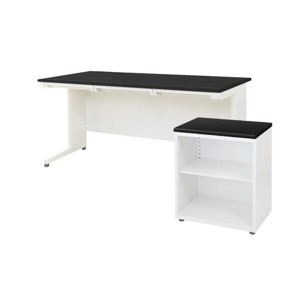 �y�@�l����z Netforce LHD-147-C-W-BK �V�u���b�N×�{�̃z���C�g [�f�X�N �T�C�h�L���r�l�b�g�Z�b�g ���� ��1400mm]