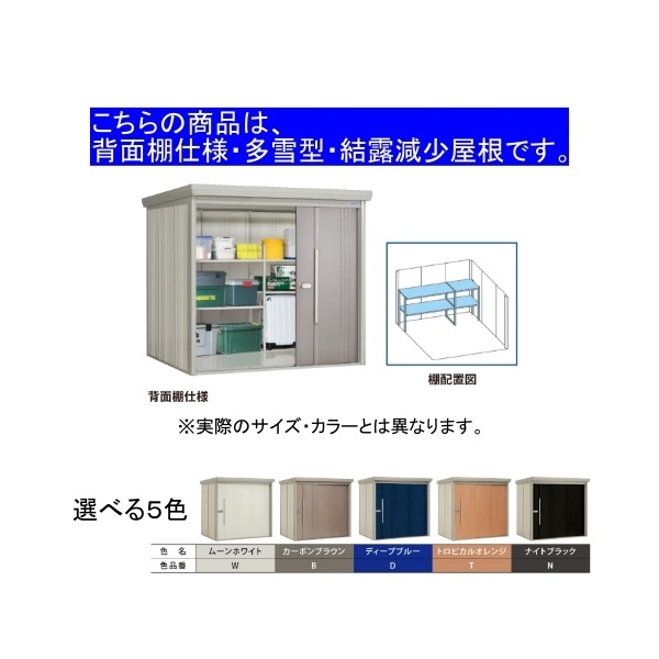 田窪工業所 ナイトブラック ストックマン 中・大型物置 一般型/標準型 背面棚 メーカー直送