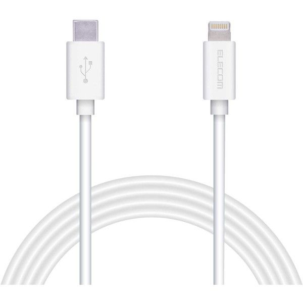 ELECOM MPA-CL20WH USB C-LightningP[u X^_[h 2.0m zCg