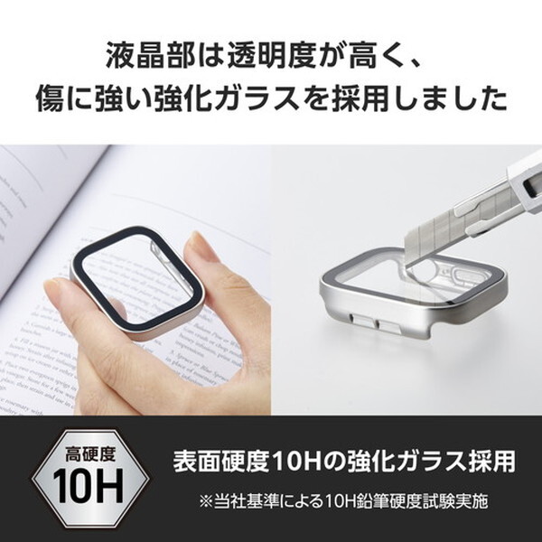 ELECOM AW-23DFCGESV シルバー [アップルウォッチ カバー SE(第2世代 