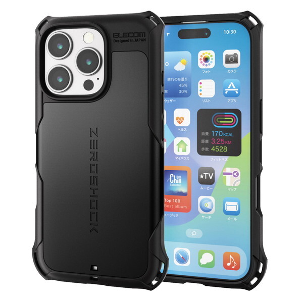 ELECOM PM-A24CZEROBK [iPhone16 Pro ZEROSHOCK P[X]
