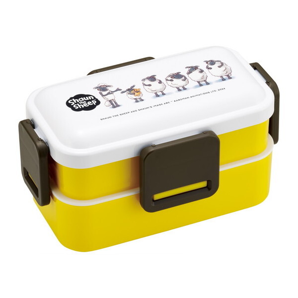 スケーター PFLW4AG ひつじのショーン 弁当箱 2段 600ml 女性用 抗菌 ふんわり盛れる ドーム型フタ