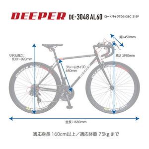 池商 DE3048AL60-BKYL ブラック/イエロー DEEPER [ロードバイク（700